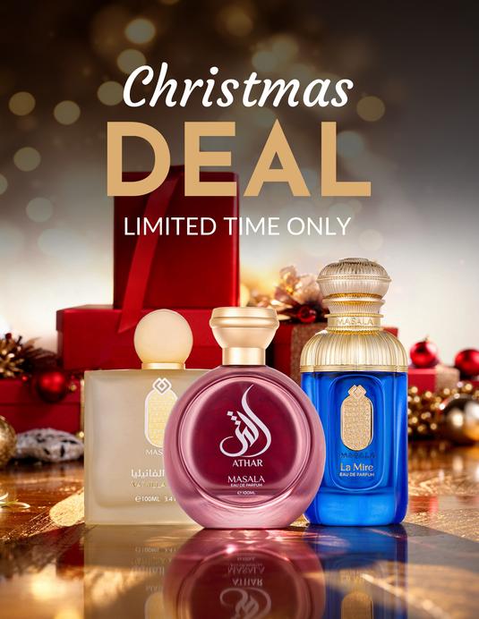 MASALA Gift Set
Vanilla Musk (100ml) • Athar Perfume (100ml) • La Mire (100ml)