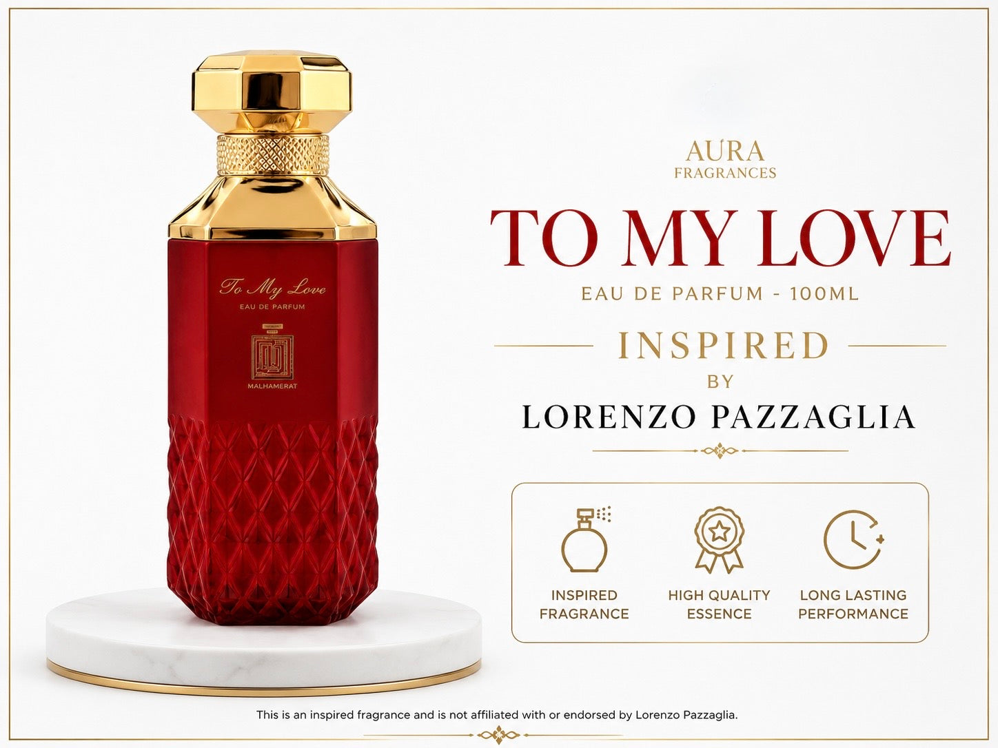 AURA FRAGRANCES TO MY LOVE inspaier by Lorenzo pazzaglia 100ML EDP