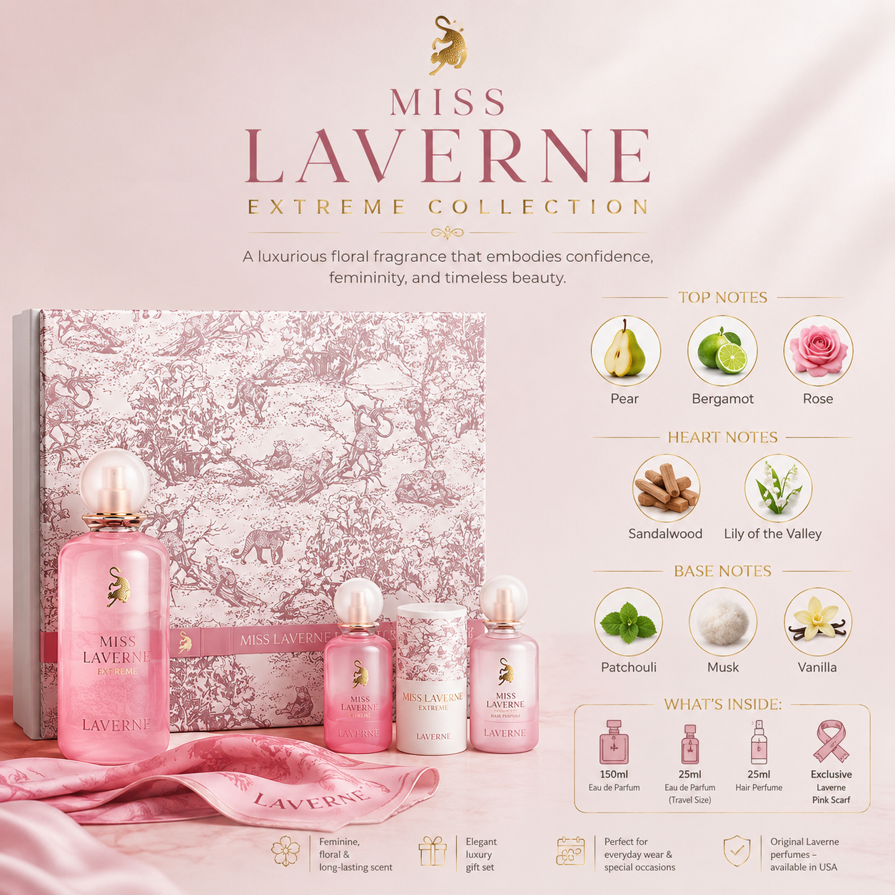 Miss Laverne Extreme Collection – 150ml Perfume Set | Luxury Floral Fragrance