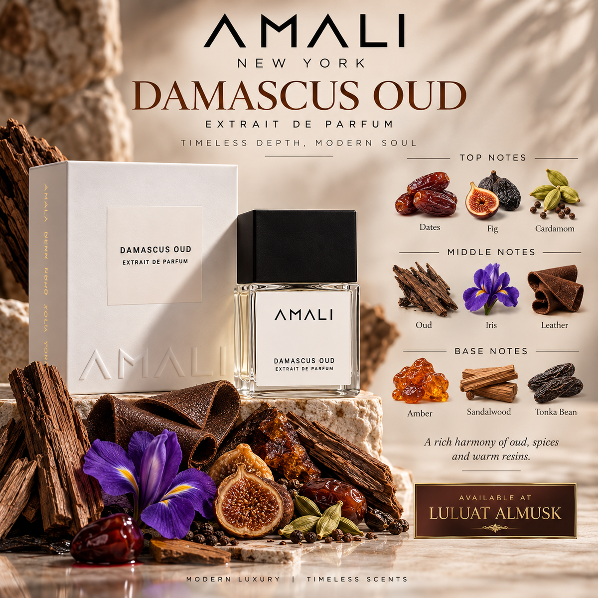 Damascus Oud Extrait de Parfum – AMALI New York 50 ml