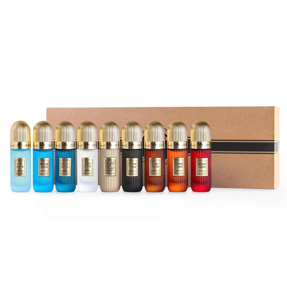 Tobacco Mini Collection by IBRAQ (Formerly Ibrahim AlQurashi) | Luxury Tobacco Perfume Set | Luluat Al Musk