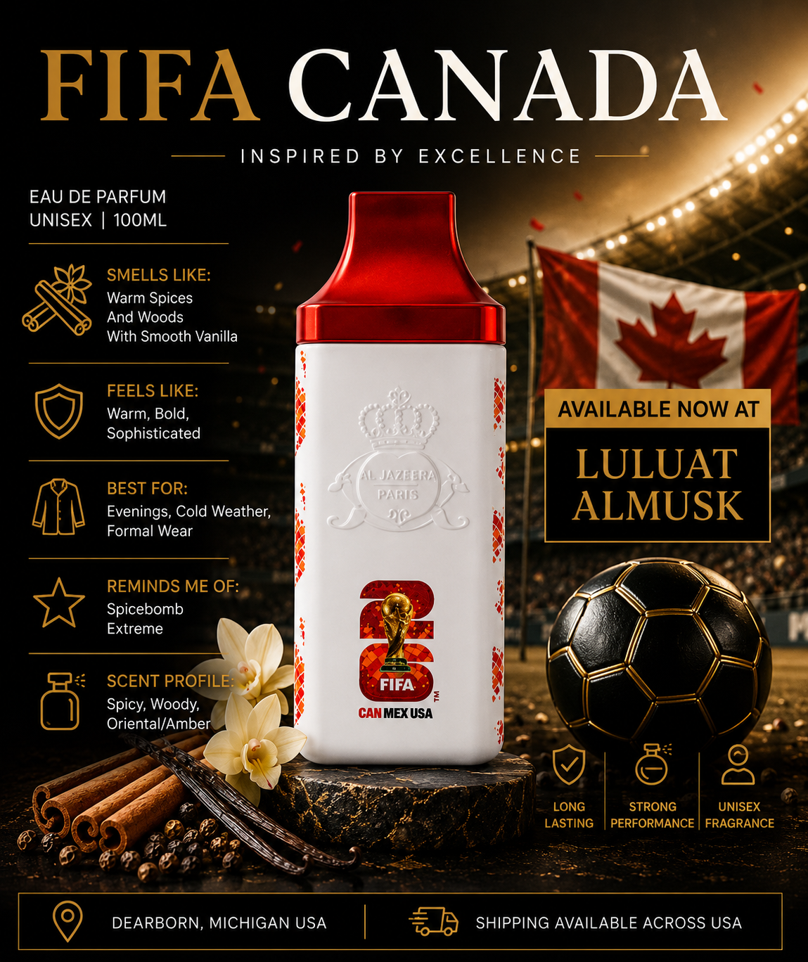 Al Jazeera FIFA Canada Eau de Parfum – 100ml