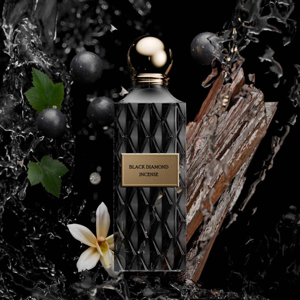 Black Diamond Incense by IBRAQ (Formerly Ibrahim AlQurashi) | Luxury Oud & Incense Perfume 150ml | Luluat Al Musk