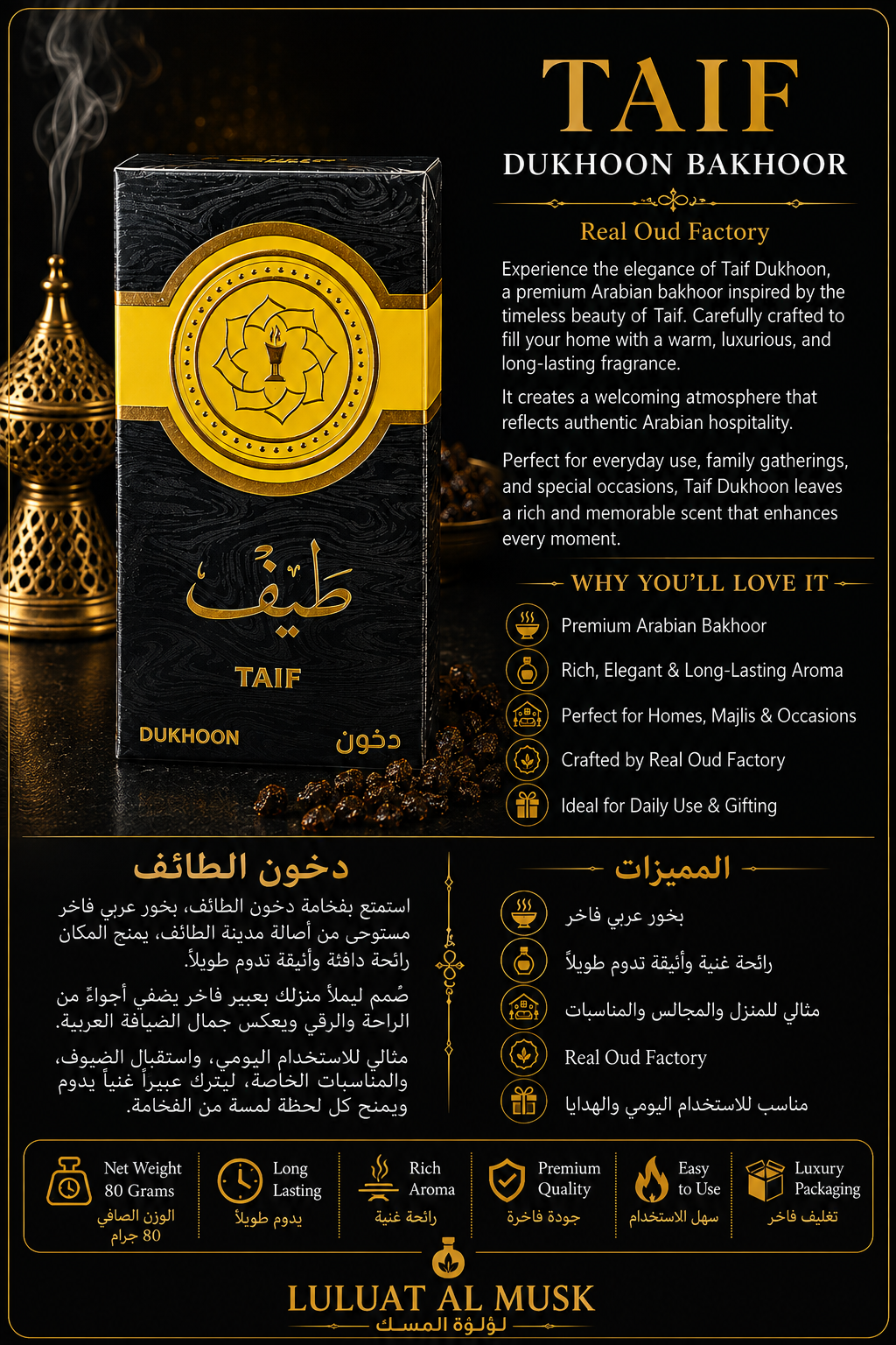 Taif Dukhoon Bakhoor – Real Oud Factory