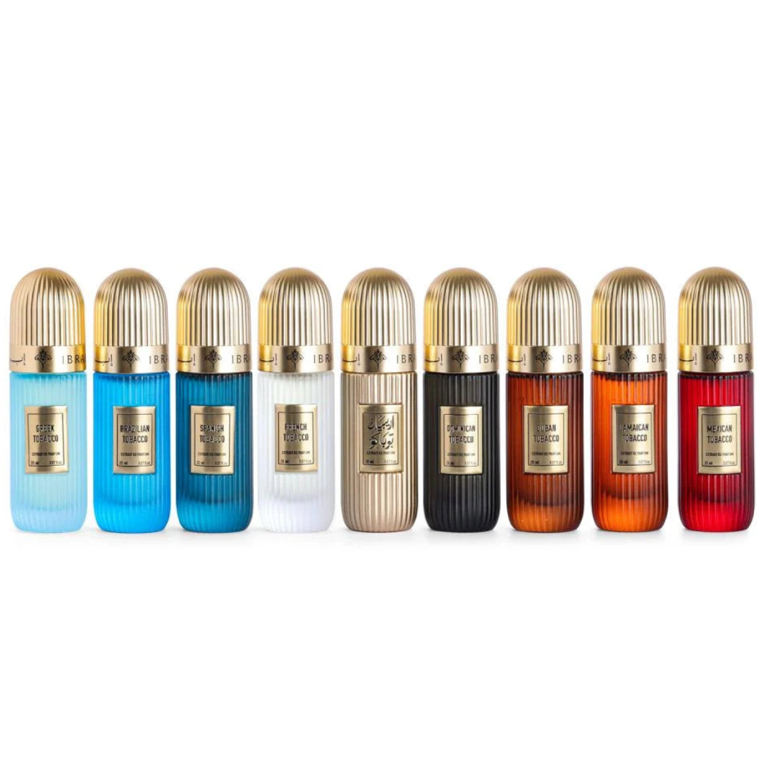 Tobacco Mini Collection by IBRAQ (Formerly Ibrahim AlQurashi) | Luxury Tobacco Perfume Set | Luluat Al Musk