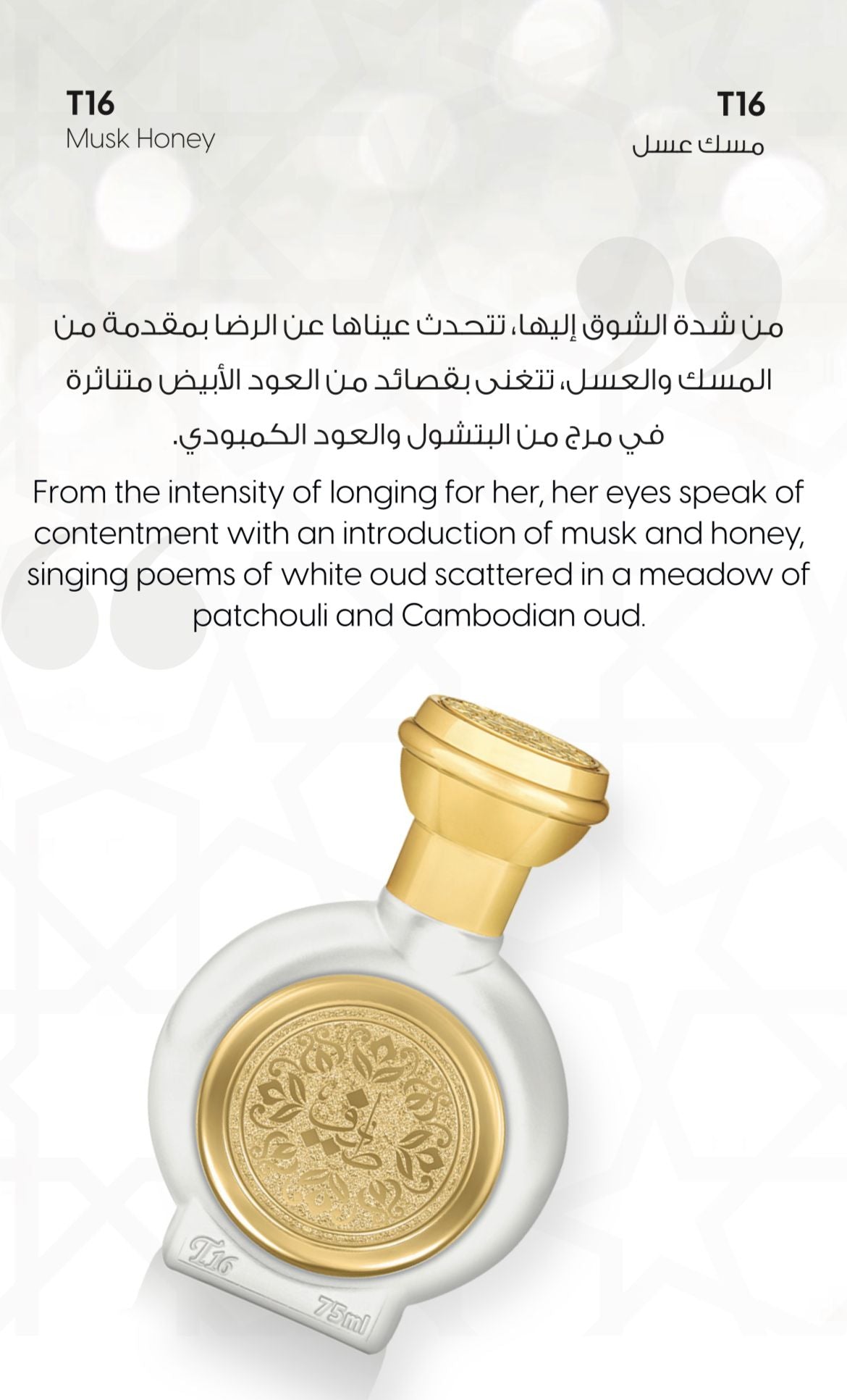 T16 MUSK Honey Perfumes Taif Al emarat
